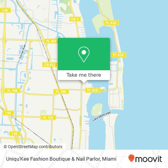 Mapa de Uniqu'Kee Fashion Boutique & Nail Parlor, 92 E 30th St Riviera Beach, FL 33404