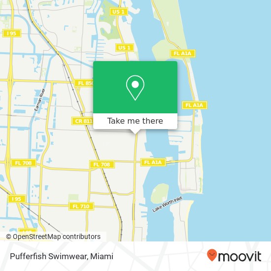 Mapa de Pufferfish Swimwear, Broadway West Palm Beach, FL 33404