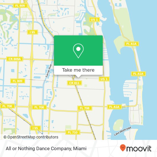Mapa de All or Nothing Dance Company, 836 Park Ave West Palm Beach, FL 33403