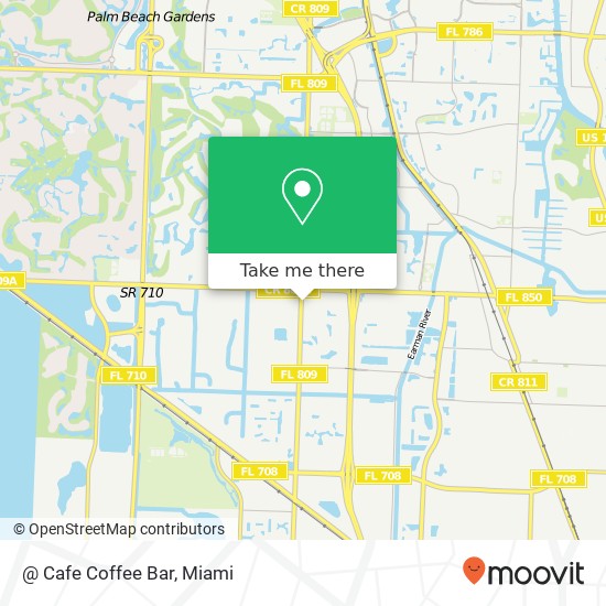 Mapa de @ Cafe Coffee Bar, 8910 N Military Trl Palm Beach Gardens, FL 33410