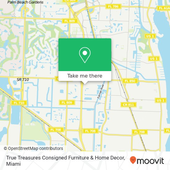 Mapa de True Treasures Consigned Furniture & Home Decor, 3918 Northlake Blvd Palm Beach Gardens, FL 33403