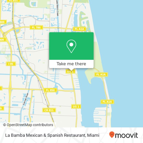 Mapa de La Bamba Mexican & Spanish Restaurant, 730 US Highway 1 North Palm Beach, FL 33408