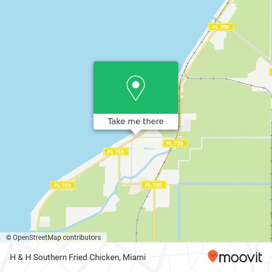 Mapa de H & H Southern Fried Chicken, 715 E Main St Pahokee, FL 33476