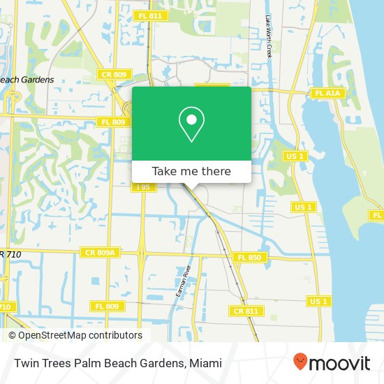 Mapa de Twin Trees Palm Beach Gardens, 9910 Highway A1a Alt Palm Beach Gardens, FL 33410