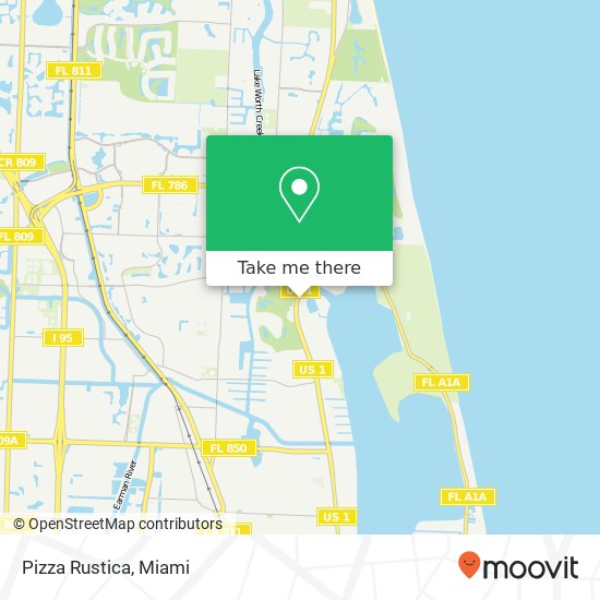 Mapa de Pizza Rustica, 1000 US Highway 1 North Palm Beach, FL 33408