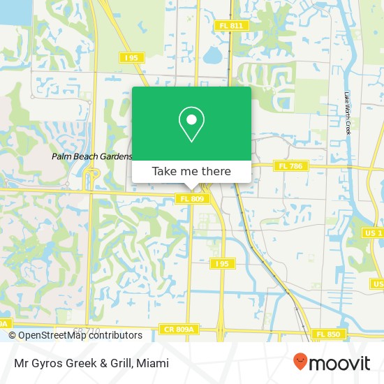 Mapa de Mr Gyros Greek & Grill, 10901 N Military Trl Palm Beach Gardens, FL 33410