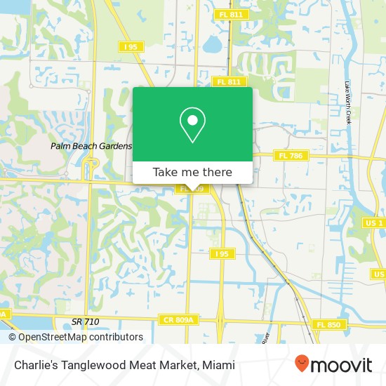 Mapa de Charlie's Tanglewood Meat Market, 10800 N Military Trl Palm Beach Gardens, FL 33410