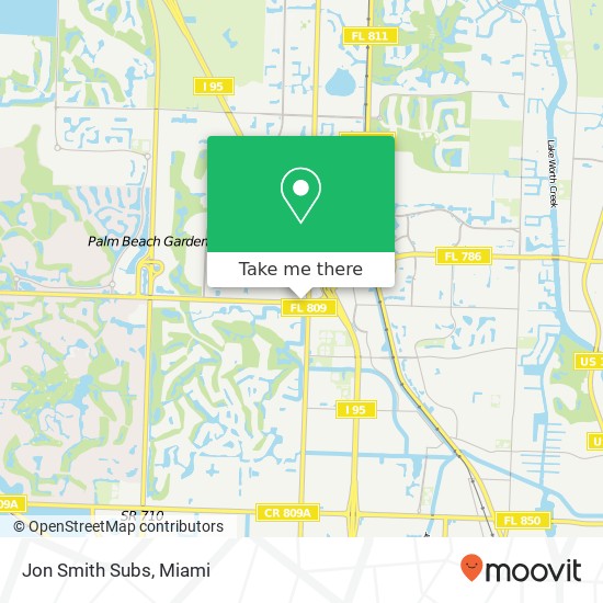Mapa de Jon Smith Subs, 4509 PGA Blvd Palm Beach Gardens, FL 33418