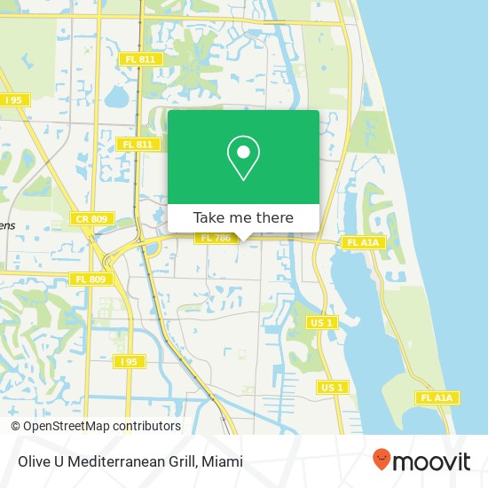 Mapa de Olive U Mediterranean Grill, 2632 PGA Blvd Palm Beach Gardens, FL 33410
