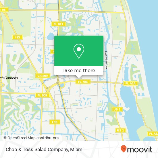 Mapa de Chop & Toss Salad Company, 3101 Gardens Mall Palm Beach Gardens, FL 33410