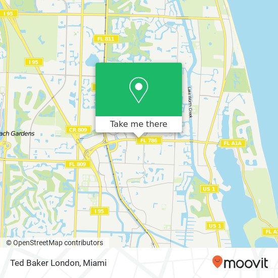 Mapa de Ted Baker London, 3105 PGA Blvd Palm Beach Gardens, FL 33410