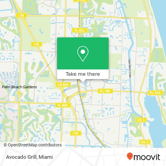 Mapa de Avocado Grill, 11701 Lake Victoria Gardens Ave Palm Beach Gardens, FL 33410