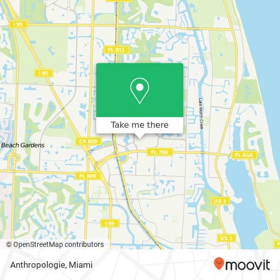 Mapa de Anthropologie, Palm Beach Gardens, FL 33410