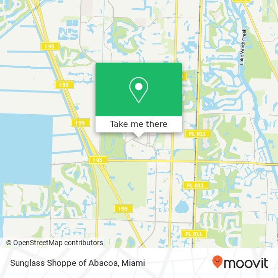 Mapa de Sunglass Shoppe of Abacoa, 1200 Town Center Dr Jupiter, FL 33458