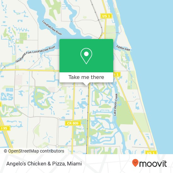 Mapa de Angelo's Chicken & Pizza, 155 Toney Penna Dr Jupiter, FL 33458