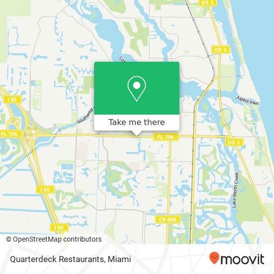 Mapa de Quarterdeck Restaurants, 1096 Indiantown Rd W Jupiter, FL 33458