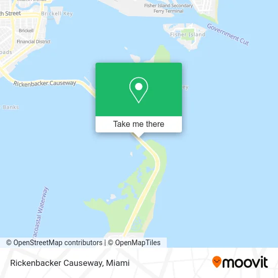 Rickenbacker Causeway map