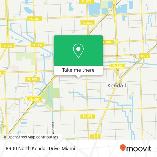 8900 North Kendall Drive map