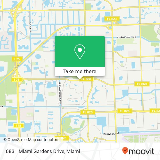 6831 Miami Gardens Drive map