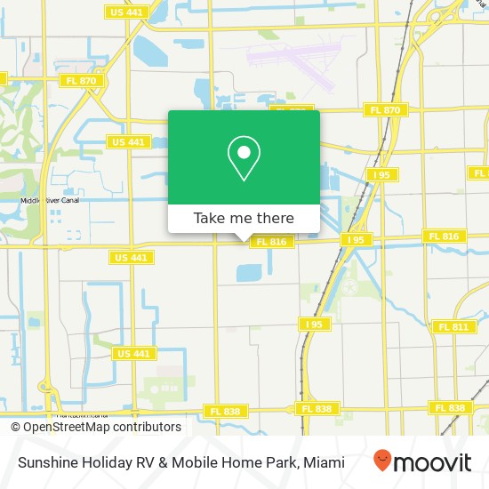 Mapa de Sunshine Holiday RV & Mobile Home Park