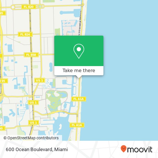 Mapa de 600 Ocean Boulevard