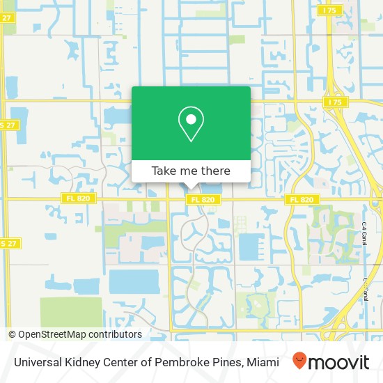 Mapa de Universal Kidney Center of Pembroke Pines
