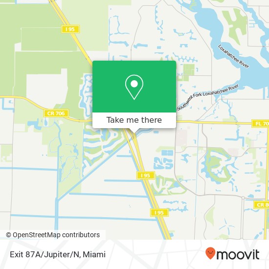 Mapa de Exit 87A/Jupiter/N