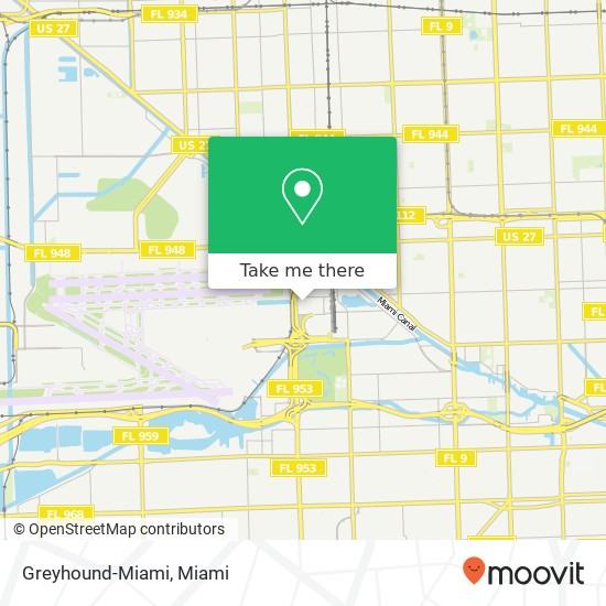 Greyhound-Miami map