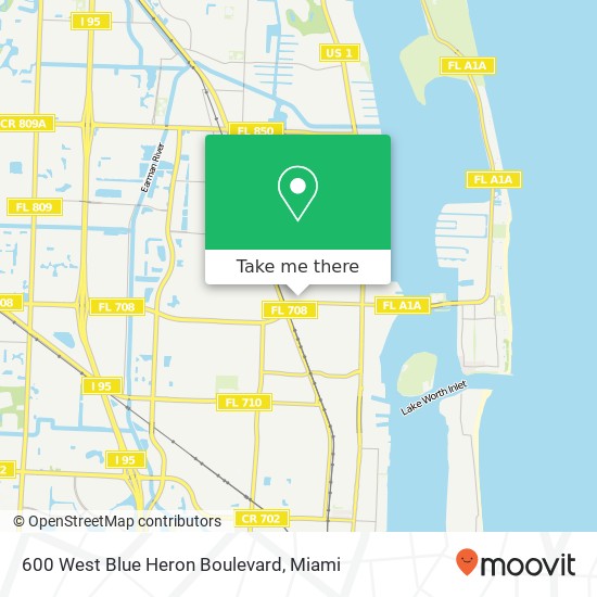 Mapa de 600 West Blue Heron Boulevard