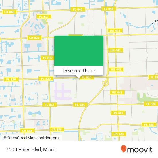 Mapa de 7100 Pines Blvd