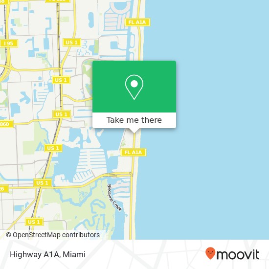 Highway A1A map