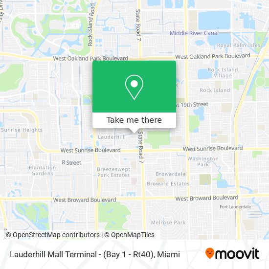 Lauderhill Mall Terminal - (Bay 1 - Rt40) map