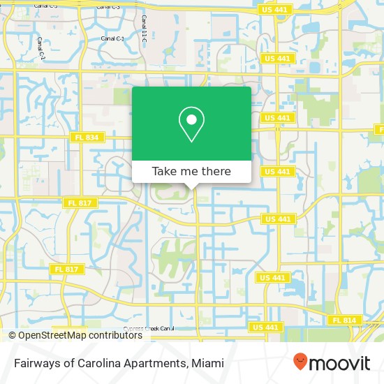 Fairways of Carolina Apartments map