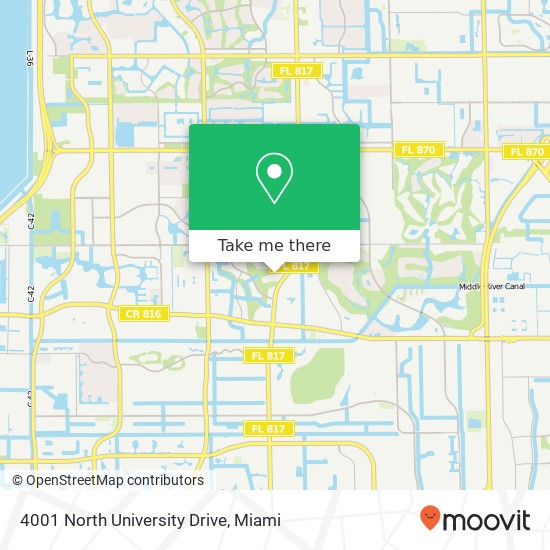 Mapa de 4001 North University Drive