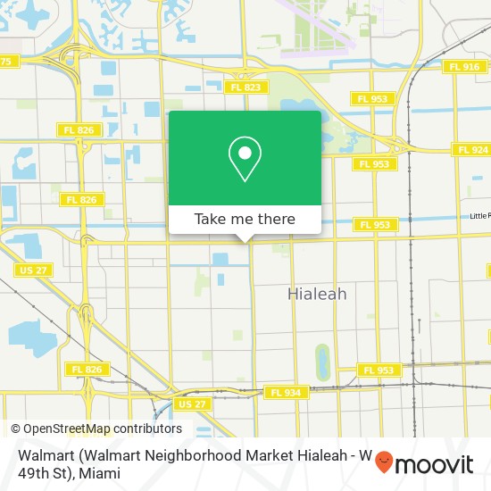Mapa de Walmart (Walmart Neighborhood Market Hialeah - W 49th St)