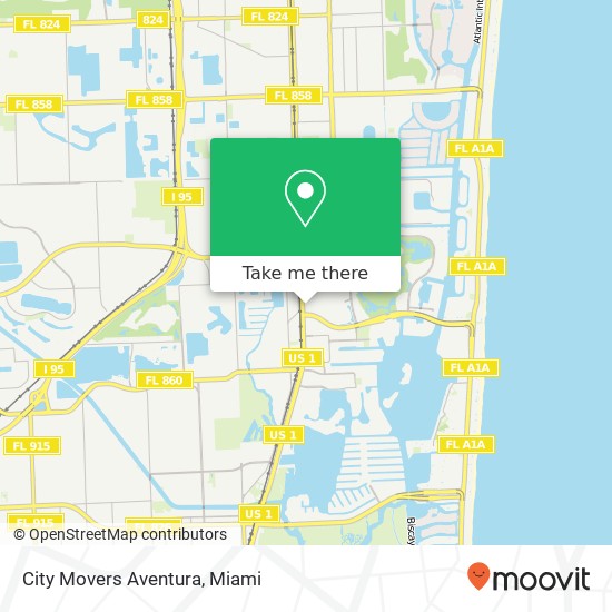 City Movers Aventura map