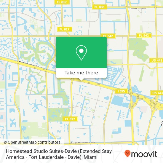 Mapa de Homestead Studio Suites-Davie (Extended Stay America - Fort Lauderdale - Davie)
