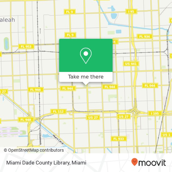 Mapa de Miami Dade County Library