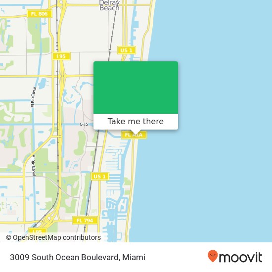 Mapa de 3009 South Ocean Boulevard