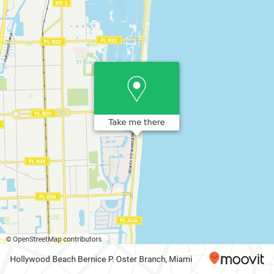 Mapa de Hollywood Beach Bernice P. Oster Branch