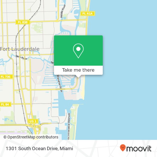 Mapa de 1301 South Ocean Drive