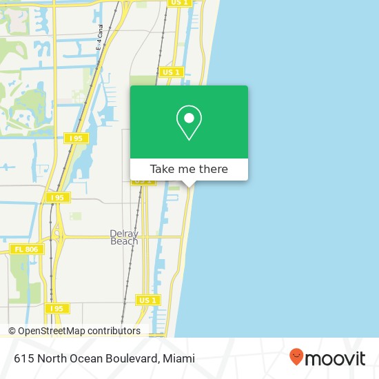 615 North Ocean Boulevard map