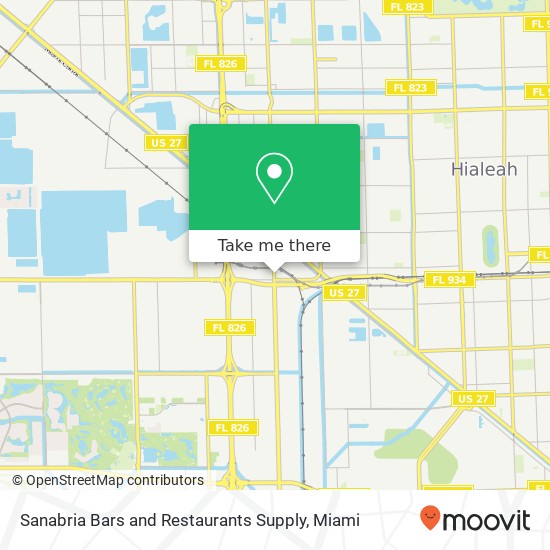 Sanabria Bars and Restaurants Supply map