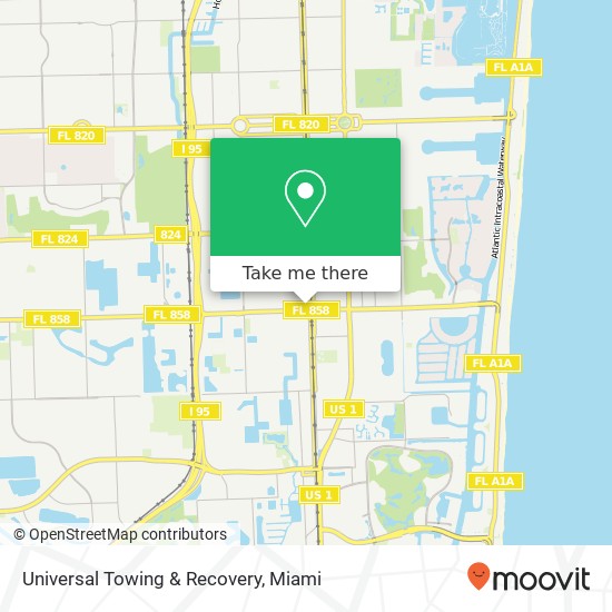 Universal Towing & Recovery map