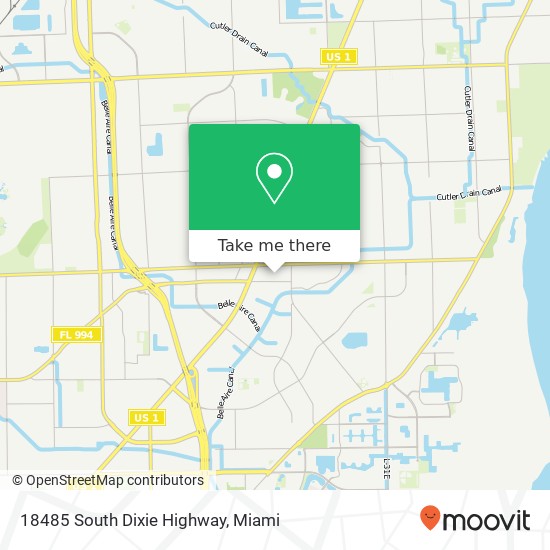18485 South Dixie Highway map