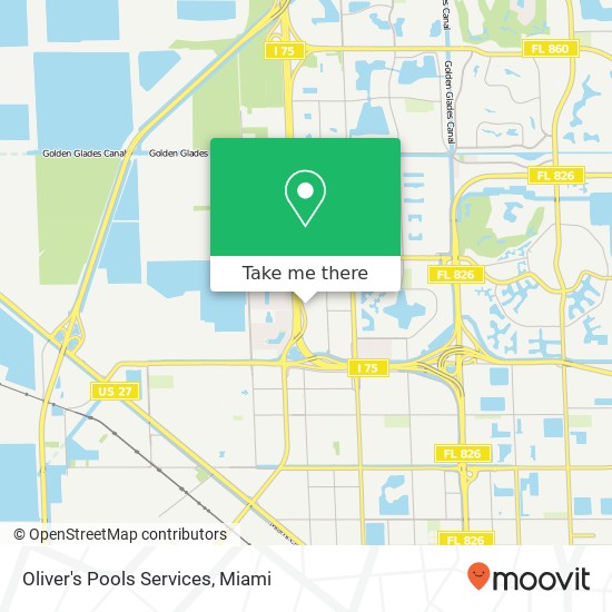 Oliver's Pools Services map