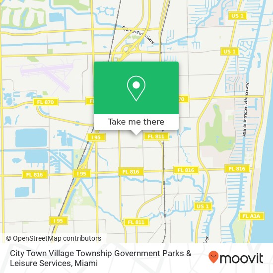 Mapa de City Town Village Township Government Parks & Leisure Services