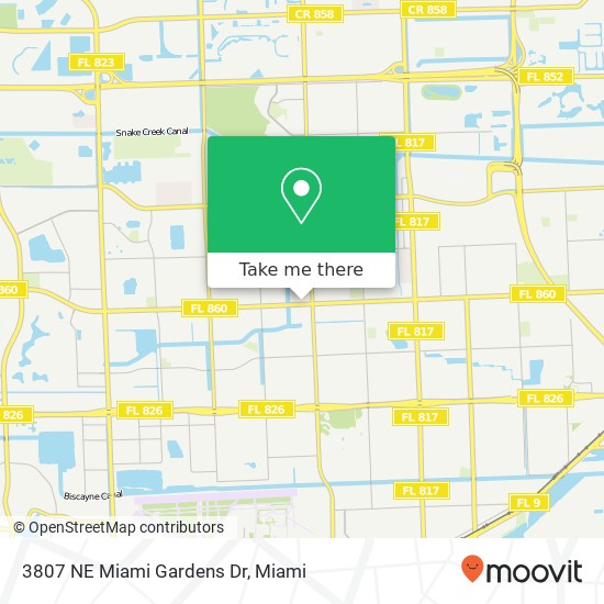 Mapa de 3807 NE Miami Gardens Dr