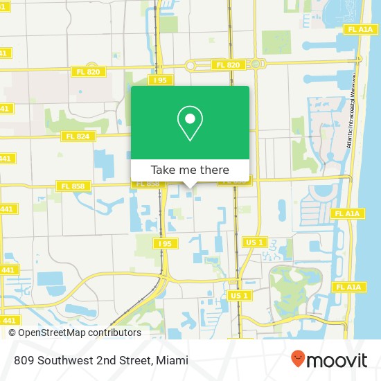 809 Southwest 2nd Street map