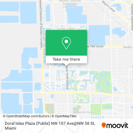 Mapa de Doral Isles Plaza (Publix) NW 107 Ave@NW 58 St